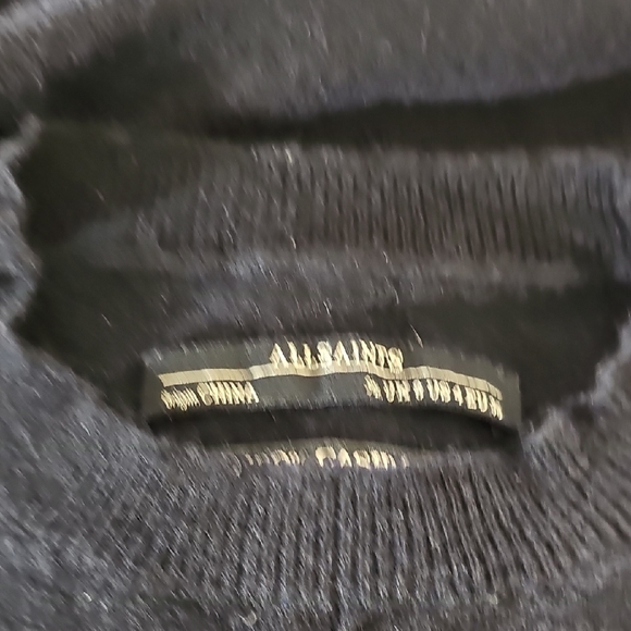 All Saints Black short Sleeve 100% Cashmere Dress Size 4 - Picture 14 of 15